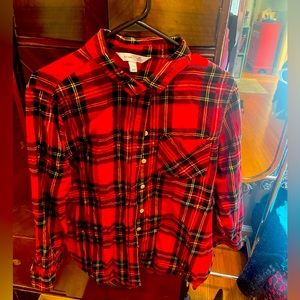 Petite XL Red flannel button down from Old Navy red plaid